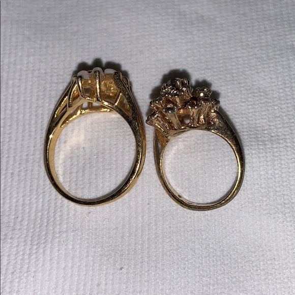 Opal garnet cluster costume jewelry rings GEP - Picture 4 of 6